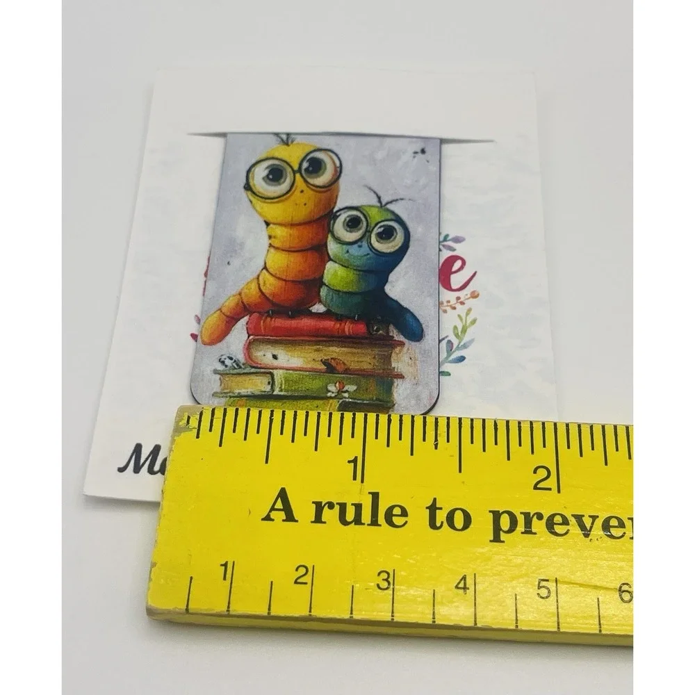 Magnetic Bookmark Bookworms. Cute Book Lover Gift Page Marker New